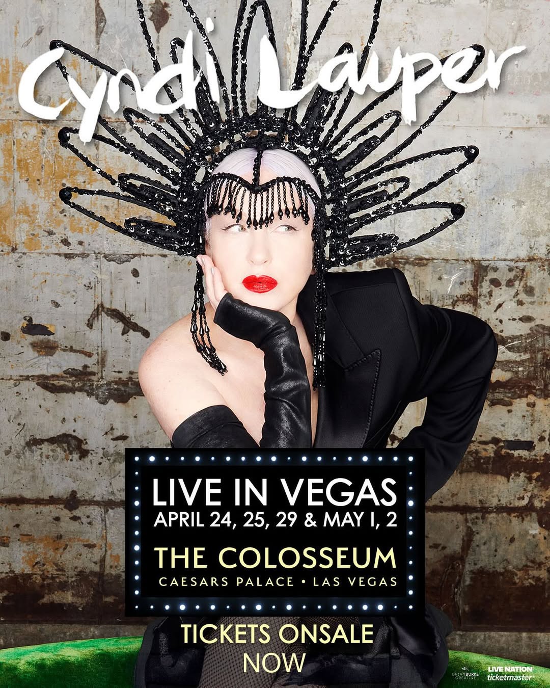 Cyndi Lauper Live in Las Vegas Tour Poster 2026
